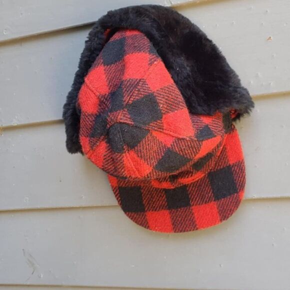 UGG Black shearling Red Black Buffalo Plaid Lumberjack Hat size L/XL main image 8